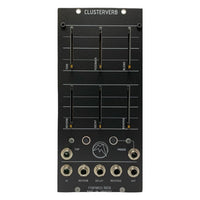 Front view of Maneco Labs Clusterverb Moog 5U Module on white background