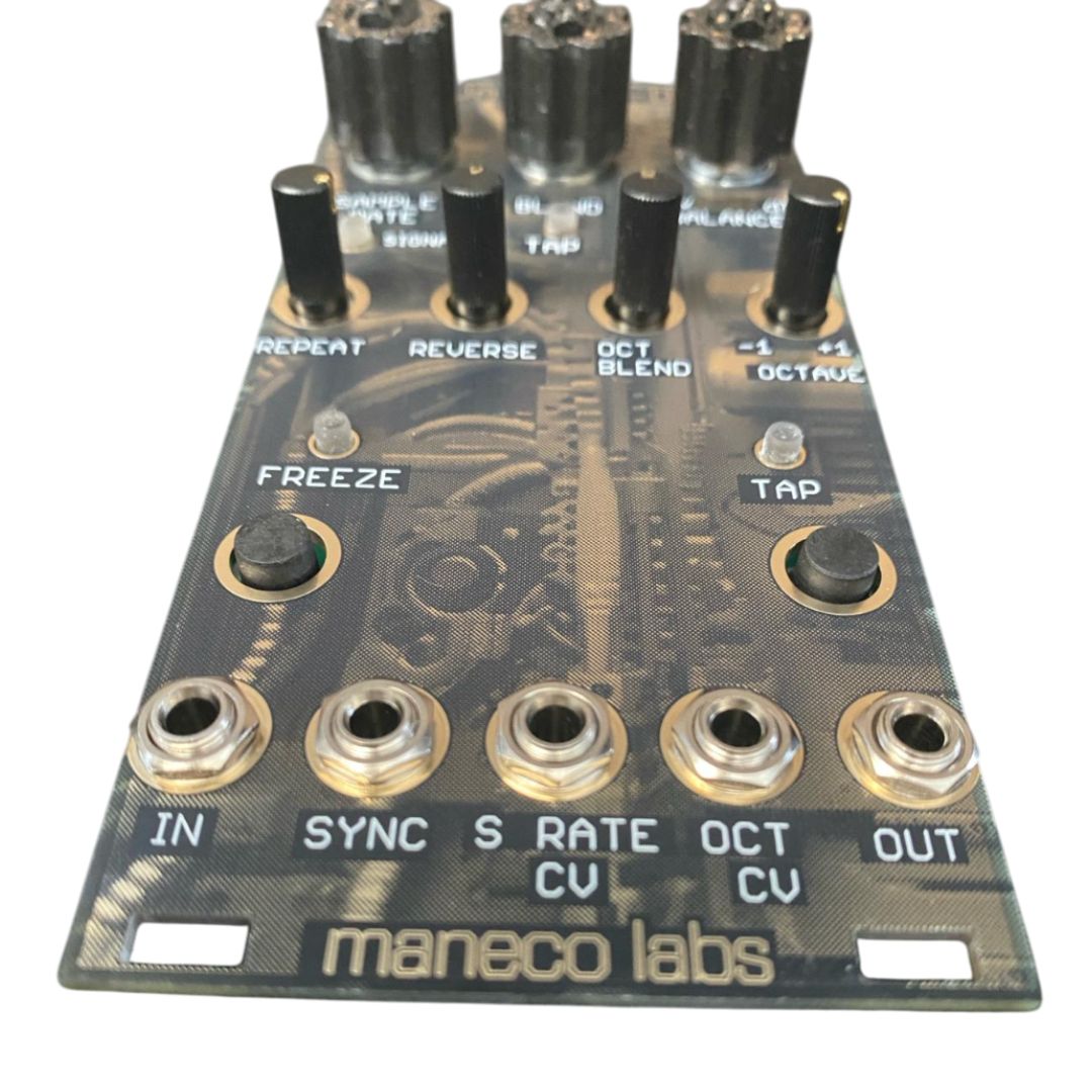 Angled front view of Maneco Labs Cuatro A De 4AD Module on white background