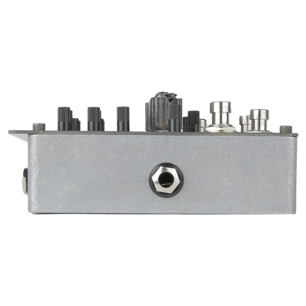 Left port view of Maneco Labs Grone Drone Pedal on white background