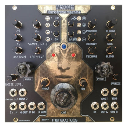 Front view of Maneco Labs Grone Drone Synth Module on white background