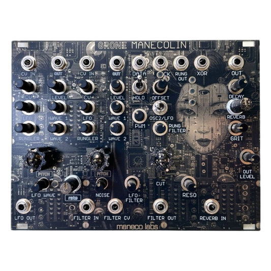 Front view of Maneco Labs Manecolin Module on white background