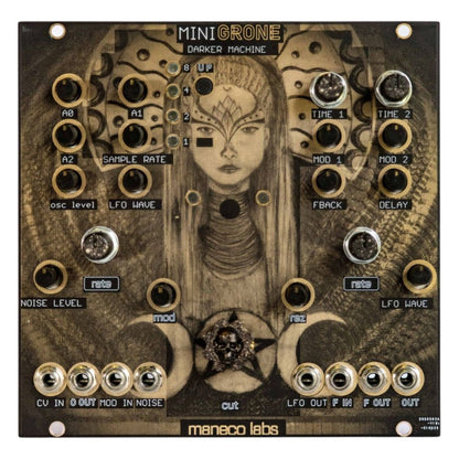 Front view of Maneco Labs Mini Grone Drone Synth Module on white background