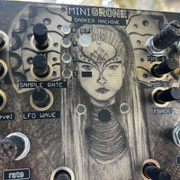 Close up front view of Maneco Labs Mini Grone Drone Synth Module