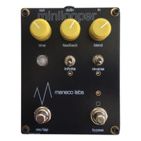 Front view of Maneco Labs Mini Looper Pedal on white background