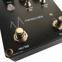 Close up angled bottom view of Mini Looper Pedal on white background