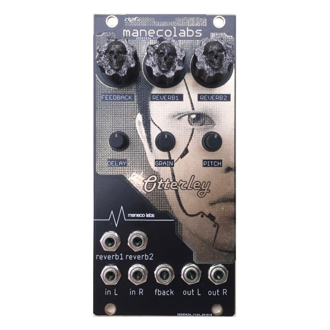 Front view of Maneco Labs Otterley Reverb Module on white background