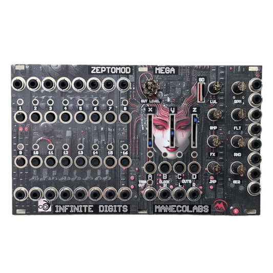 Front view of Maneco Labs Zeptomod Mega Module on white background