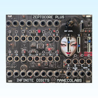 Front view of Maneco Labs Zeptomod Plus Module on blue background