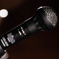 Close up of Milab LSR-3000 Black on mic stand with studio background