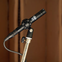 Milab VM-44 Classic on a mic stand with wooden panel background