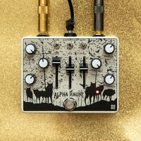 OBNE Alpha Haunt Pedal On a Golden Surface