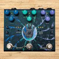 Front view of OBNE Beam Splitter V2 Pedal Cool on wooden surface
