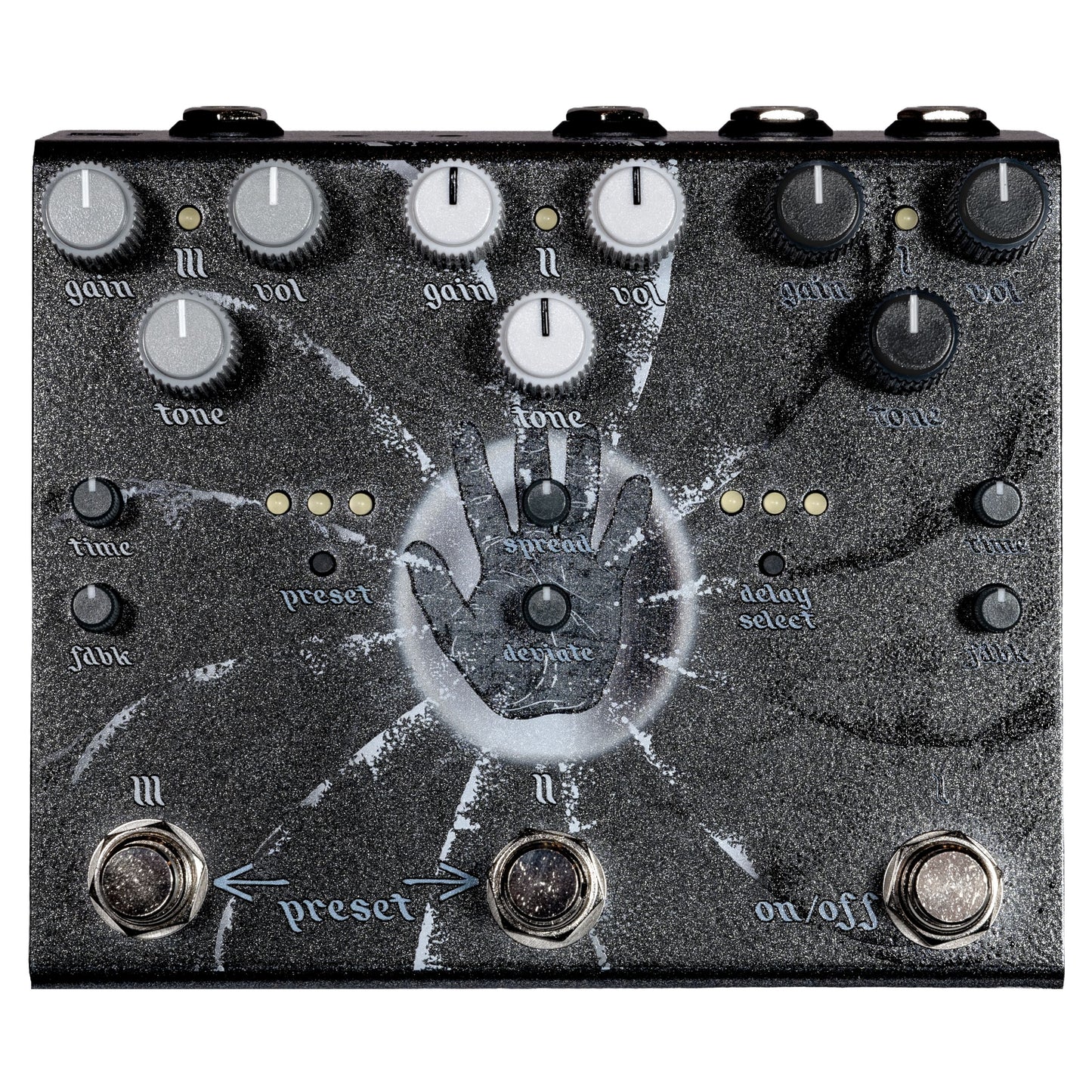 Front view of OBNE Beam Splitter V2 Pedal Shadow on white background