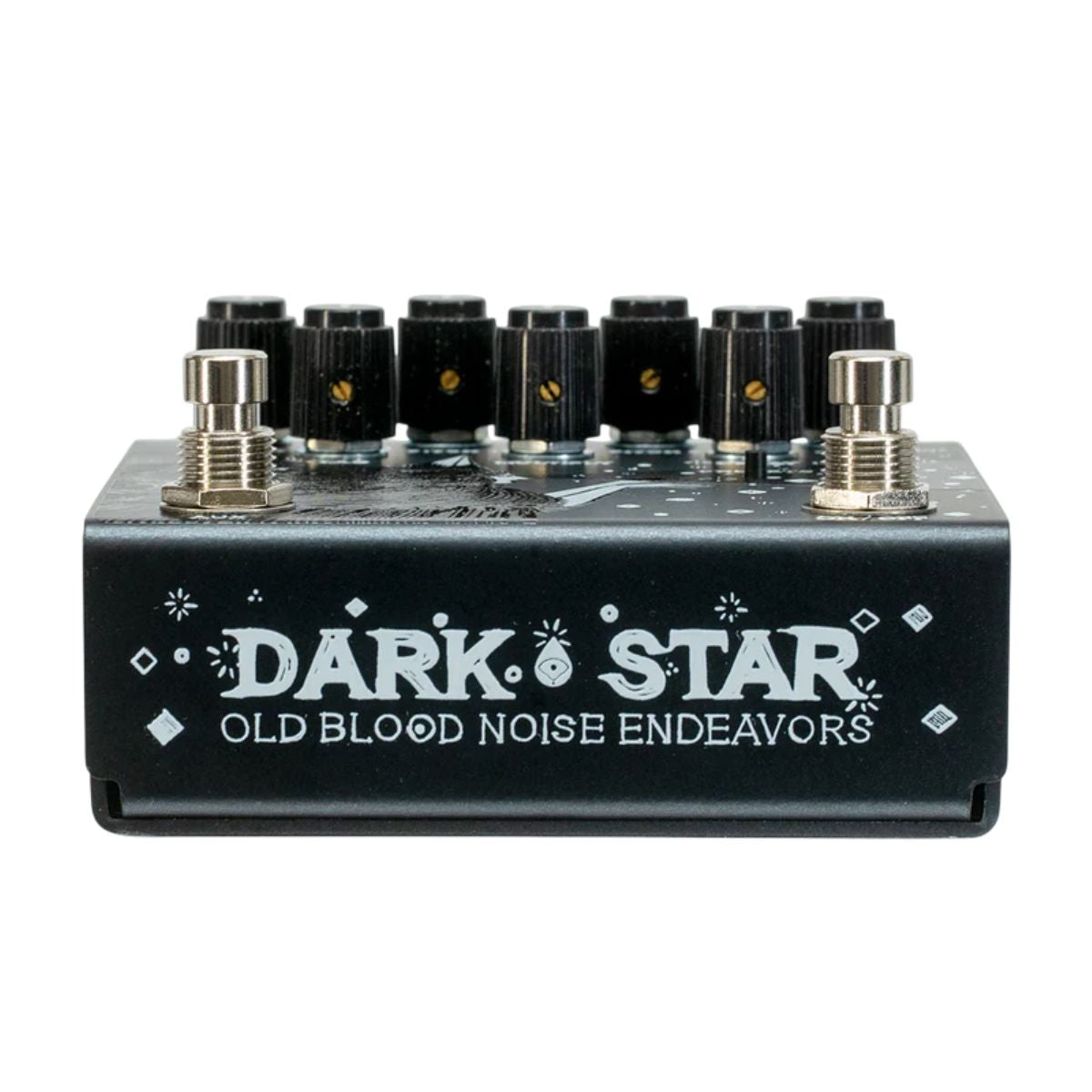 Bottom view of OBNE Dark Star Pedal V3 Black on white background