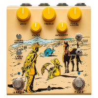 Front view of OBNE Pardner Fuzz Pedal Tan on white background
