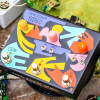 OBNE Signal Blender Stereo Pedal With Other Pedals and Electronic Components