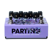 Bottom view of OBNE Parting Glitch Device Pedal Purple on white background