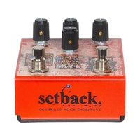 Angled bottom view of Old Blood Noise Setback Reverse Pedal on white background