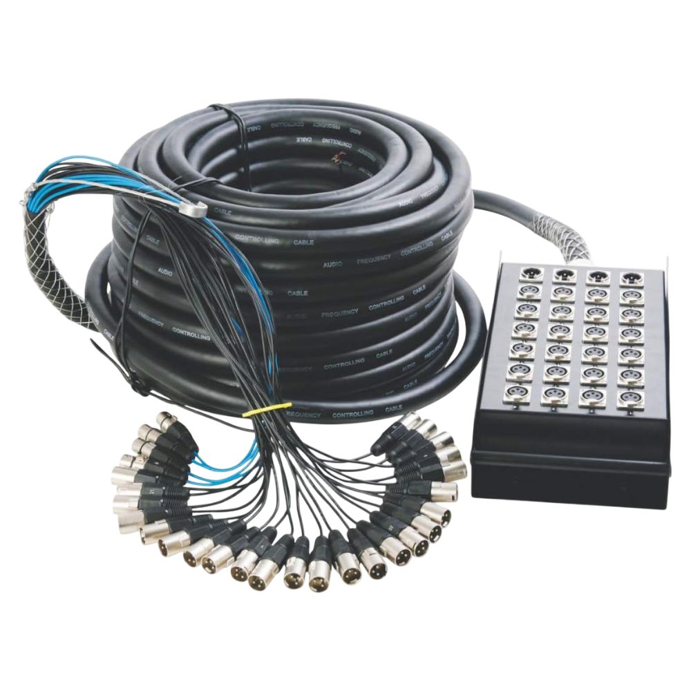 On-Stage 100' 24-Channel/4-Return Stage Snake on white background