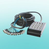 On-Stage 50' 12-Channel/4-Return Stage Snake on blue green background