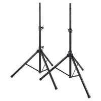 Front view of On-Stage All-Aluminum Speaker Stand Pack on white background
