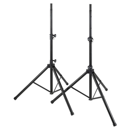 Front view of On-Stage All-Aluminum Speaker Stand Pack on white background