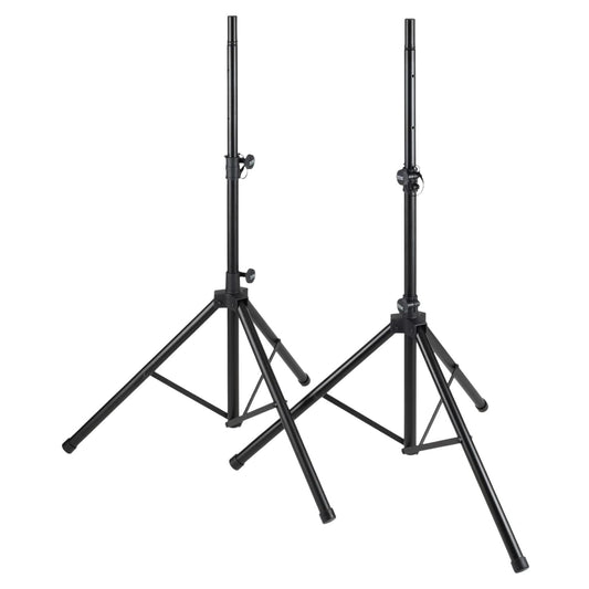 Front view of On-Stage All-Aluminum Speaker Stand Pack on white background
