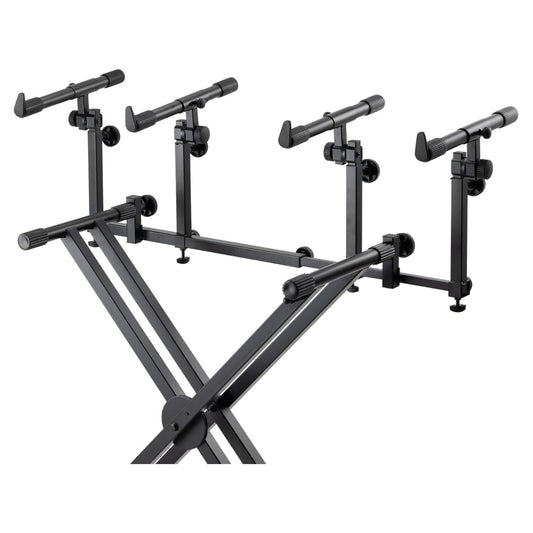 Angled view of On-Stage Deluxe Keyboard Tier on white background