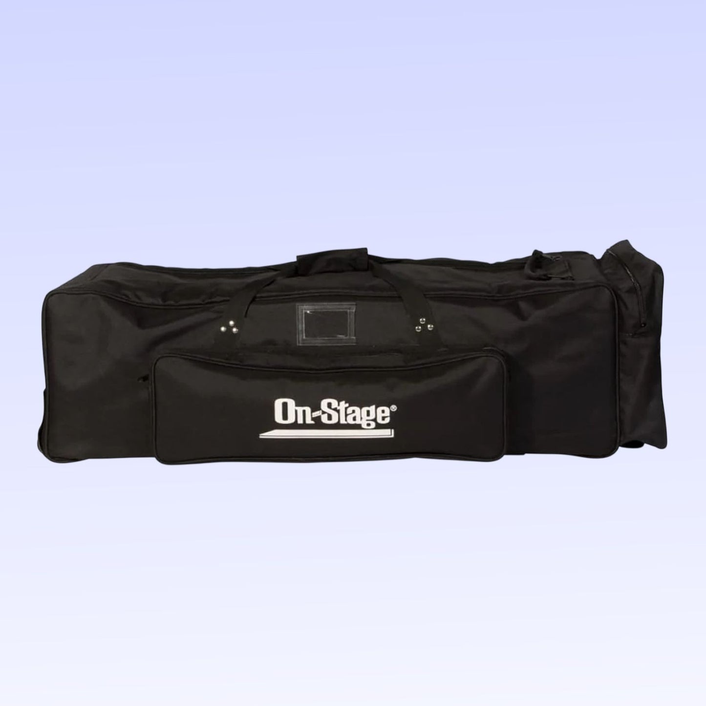 Front view of On-Stage Drum Hardware Bag on purple background