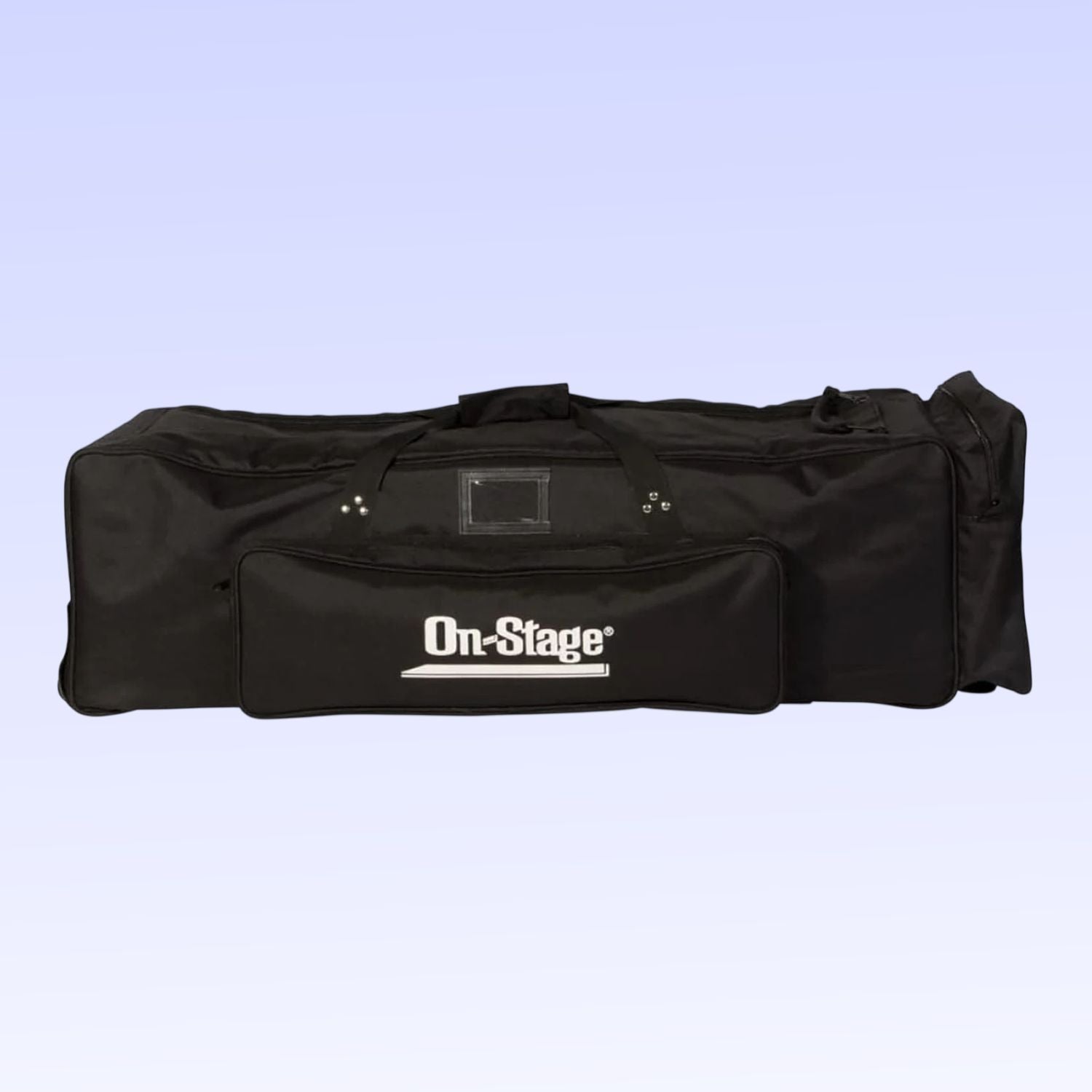 Front view of On-Stage Drum Hardware Bag on purple background