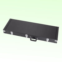 Angled view of On-Stage GCE6000B Hardshell Electric Guitar Case on green background