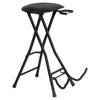 Angled view of On-Stage Guitarist Stool with Foot Rest on white background