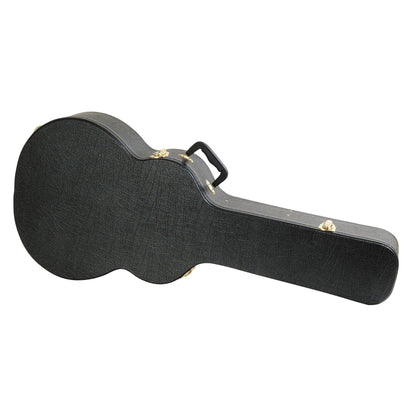 Side view of On-Stage Hardshell Jumbo Acoustic Guitar Case on white background