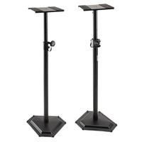 Front view of On-Stage Hex-Base Monitor Stands (Pair) on white background