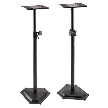 Front view of On-Stage Hex-Base Monitor Stands (Pair) on white background