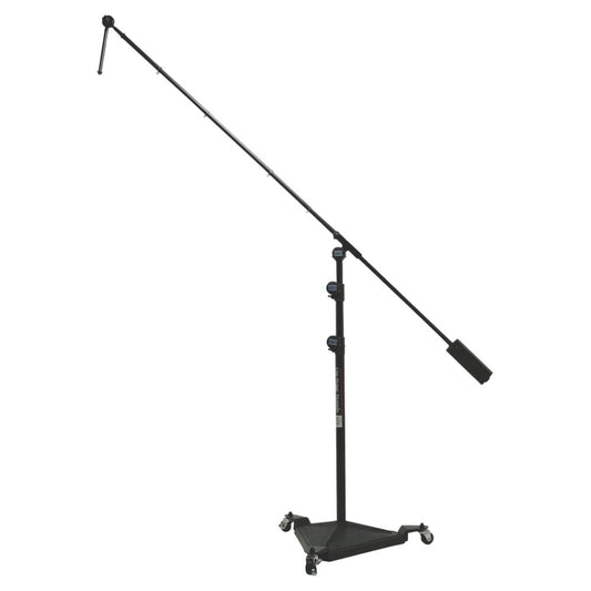 Angled view of On-Stage Hex-Base Studio Boom Mic Stand on white background