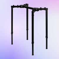 Angled view of On-Stage Multi-Function Stand on purple background