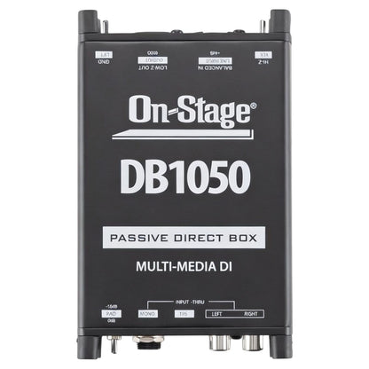 Front view of On-Stage Passive Multimedia DI Box on white background