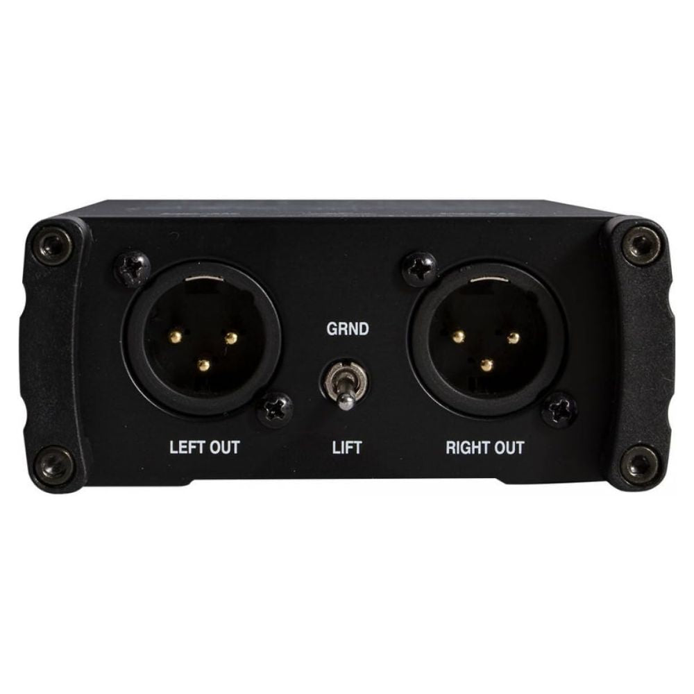 Top ports view of On-Stage Passive USB DI Box on white background