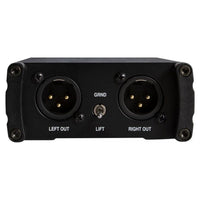 Top ports view of On-Stage Passive USB DI Box on white background