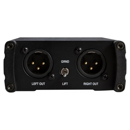 Top ports view of On-Stage Passive USB DI Box on white background