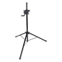 Angled view of On-Stage Power Crank-Up Speaker Stand on white background