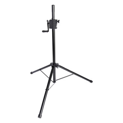Angled view of On-Stage Power Crank-Up Speaker Stand on white background