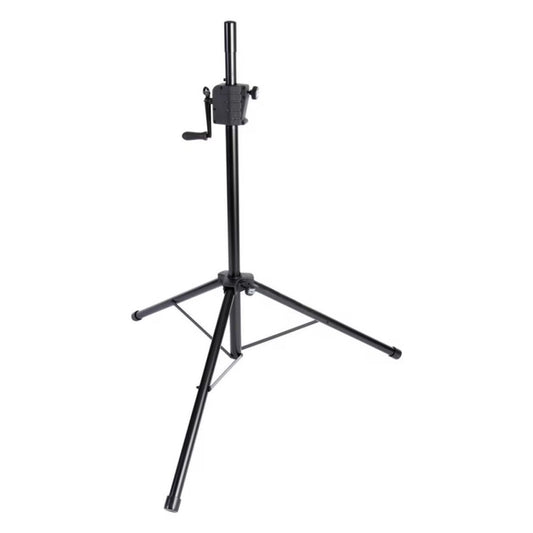 Angled view of On-Stage Power Crank-Up Speaker Stand on white background