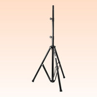 Front view of On-Stage Production-Grade 10' Lighting/Speaker Stand on orange background