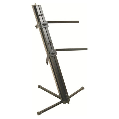 Angled view of On-Stage Quantum Core Column Keyboard Stand on white background