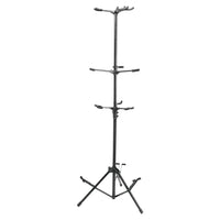 Angled view of On-Stage Six-Guitar Stand on white background