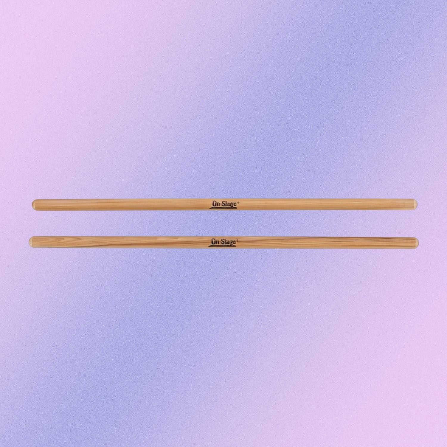 Front view of On-Stage TMP-HWTS1 Timbale Sticks on purple background