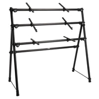 Angled front view of On-Stage Three-Tier A-Frame Keyboard Stand on white background