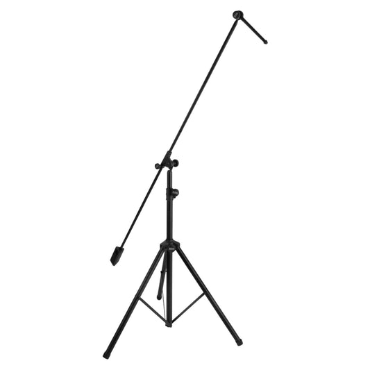 Angled view of On-Stage Tripod Studio Mic Boom with 7" Mini Boom Extension on white background